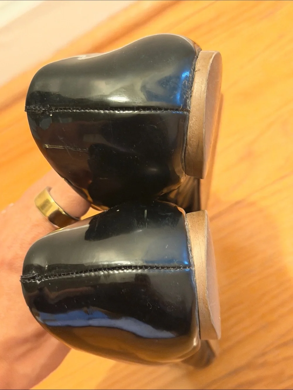 J. Crew Factory Black Patent Pointed Bow Flats